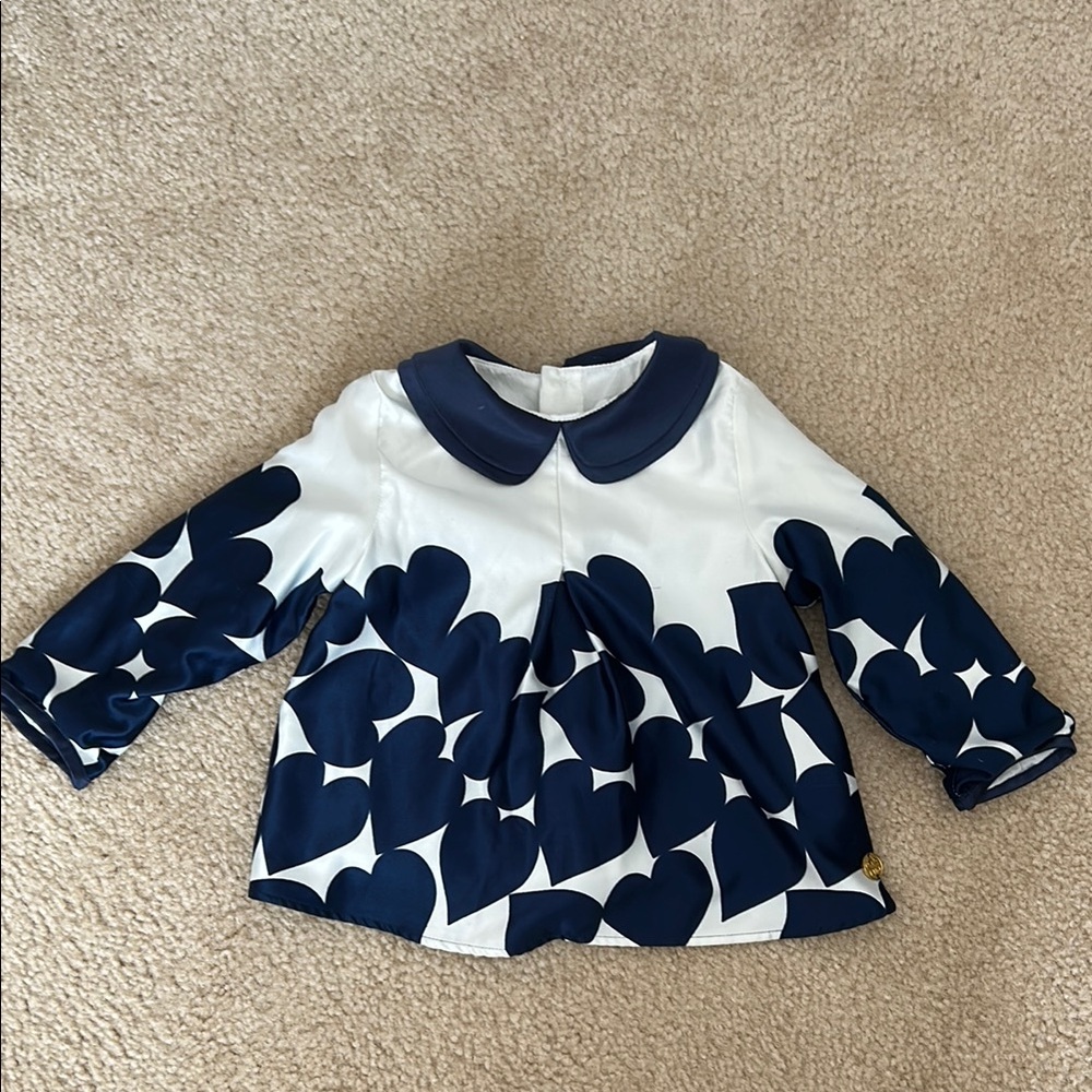 Little Marc Jacobs Blue and White Heart Pattern Blouse